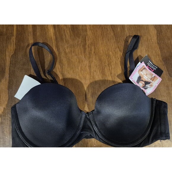 Maiden Form Size 34B Ultimate Stay Put Strapless Underwire Bra Black Solid - Picture 1 of 3